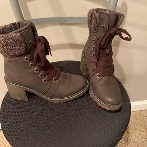 Brown 2 in heel boots